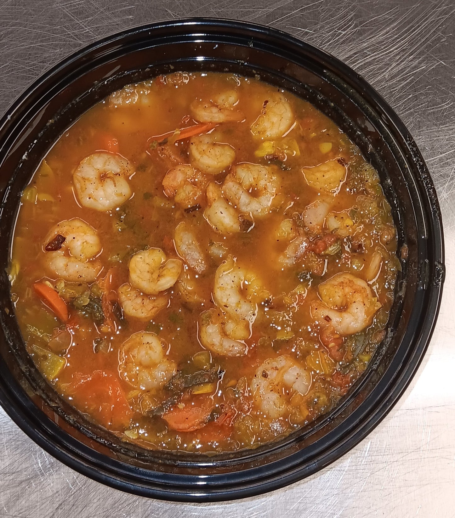 Low Carb/Low Calorie/Pescatarian/Gluten-Free - Coach V's Spicy Minestrone Shrimp Soup (528 Calories, 38g Carbs, 10g Fat, 52g Protein)