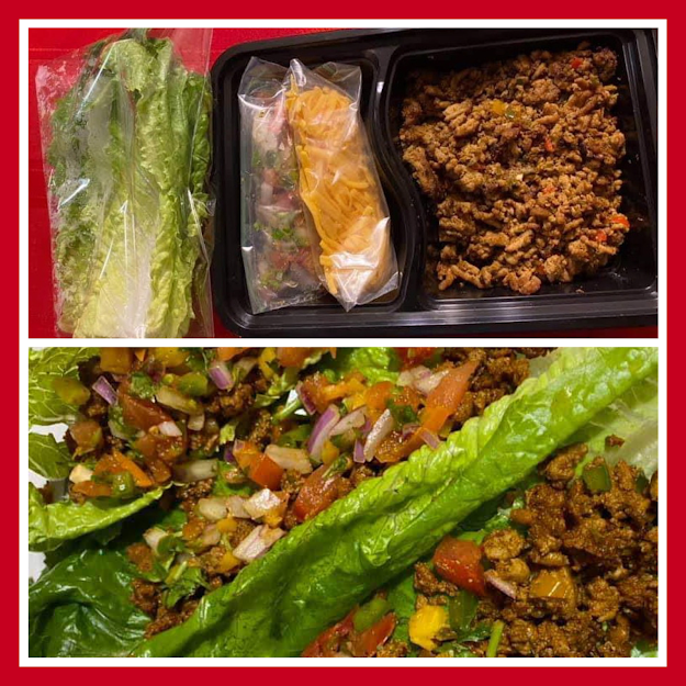 Keto/Low Carb/Low Calorie - Ground Turkey Lettuce Tacos w/Fresh Pico & Shredded Cheese (343 Calories, 26g Carbs, 12g Fat, 37g Protein)