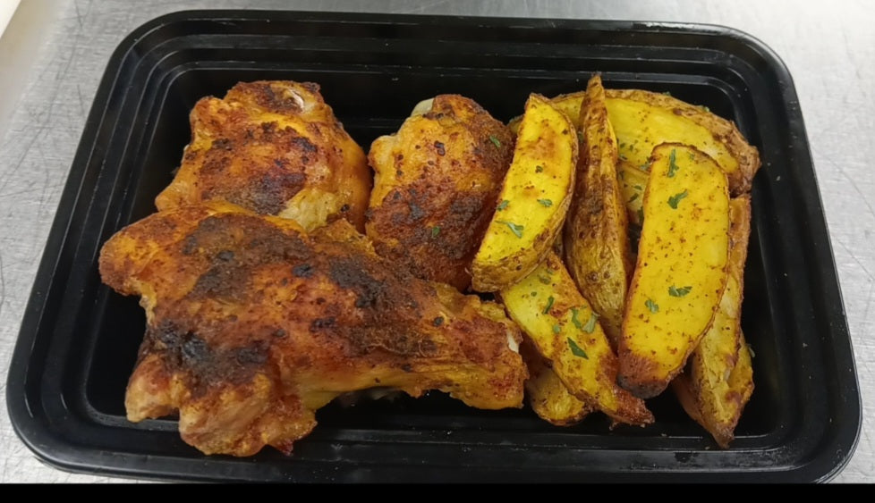 KIDS CORNER_ Oven Roasted Wings (3) w/ Handmade Potato Wedges