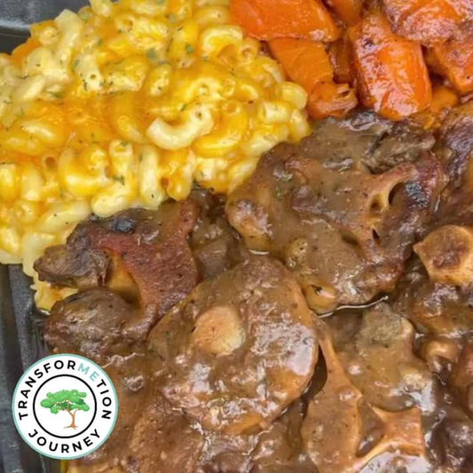 COMFORT FOOD/ Beef Oxtails- Choose 2 Sides. Comes with 2 Cornbread Muffins