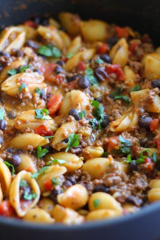MINI_Low Carb/Low Calorie/Gluten-Free- Ground Turkey Taco Pasta (367 Calories, 44g Carbs, 12.7g Fat, 25.7g Protein)
