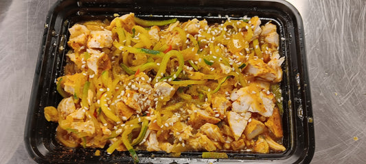 MINI_ Low Carb/Low Calorie/Keto/Gluten-Free - MINI MEAL_ Chicken Teriyaki Zoodles (242 Calories, 23g Carbs, 7g Fat, 26g Protein)